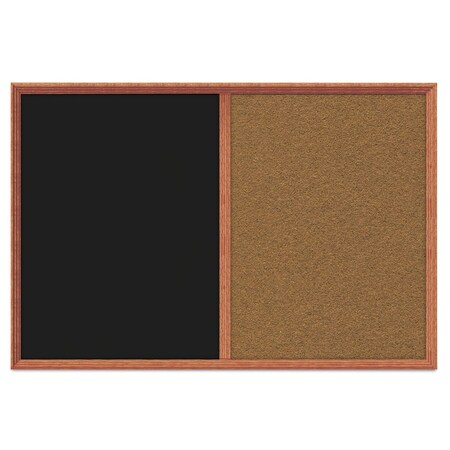 United Visual Products Enclosed Corkboard, 1 Door, 60"x36", 4" Fra UV3424-GOLD-RUBBER